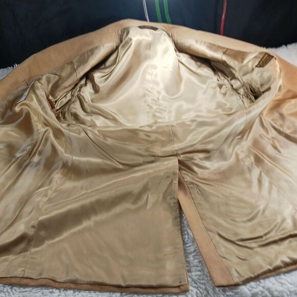 Doncaster 2 Button Blazer Jacket Sport Coat Ultra Suede Tan/ Cream Men's Medium - Picture 7 of 14